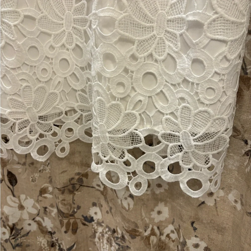 ASOS White Floral Lace Midi Dress - Picture 6 of 8
